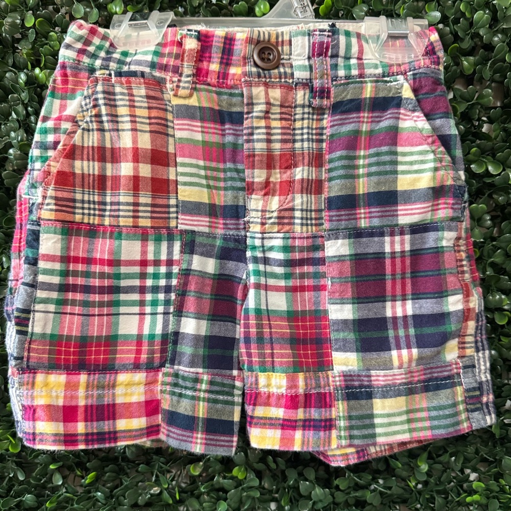 🔥5/$25🔥 GAP BOY TODDLER 12-18MOS PREPPY PLAID SHORTS